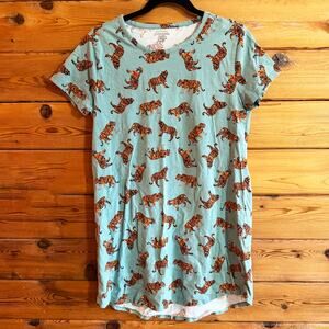 Vera Bradley Short-Sleeved Bali Tigers Night Dress XS